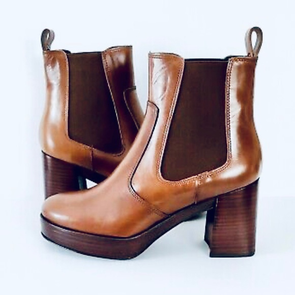 Pons Quintana Nepal Legno Brown leather platform ankle boots. Size 10. NWT - Picture 6 of 15